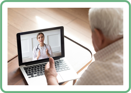 elderly man on laptop medi health