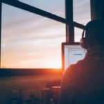 Man on computer online training