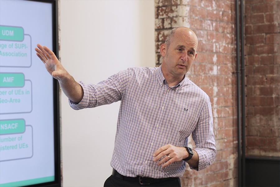 Mpirical trainer Gavin presenting onsite