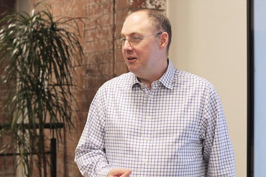 Mpirical trainer Philip presenting onsite