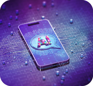 Conceptual image depicting AI in mobile networks