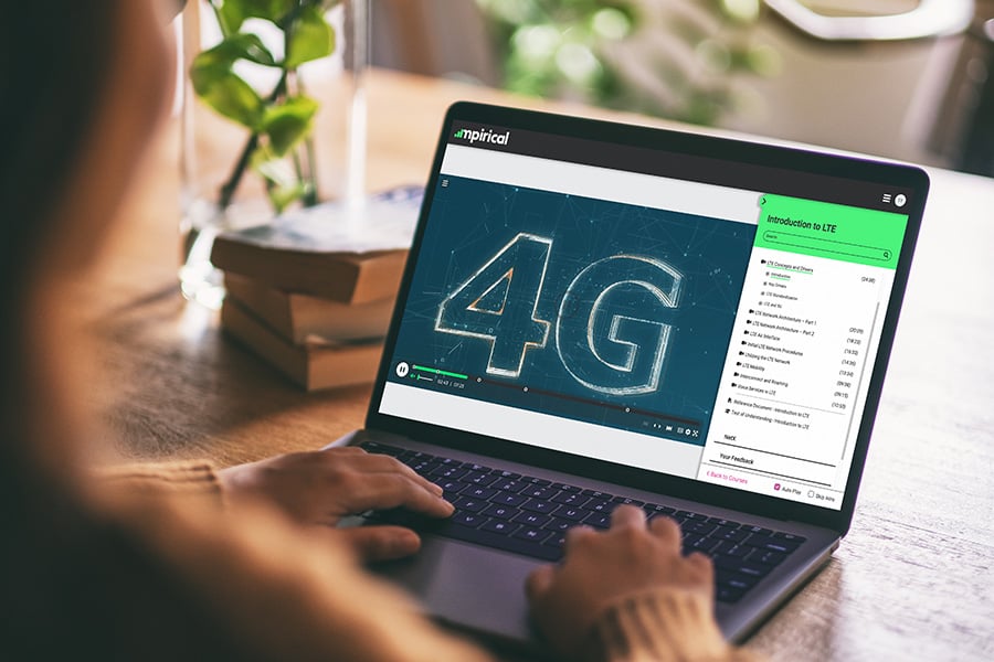 User looking at 4G content on their laptop