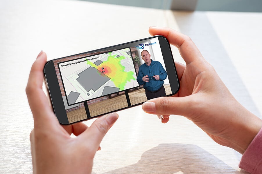 User watching a customised telecoms video on their mobile phone
