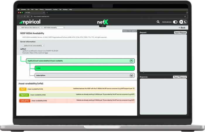 NetX on laptop showing the 5G API Builder