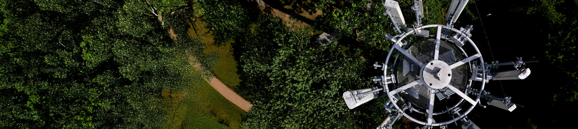 Case study header - looking down on a telecoms antenna