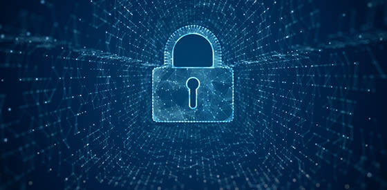 blue background with illustration of lock