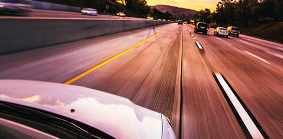 road with cars moving
