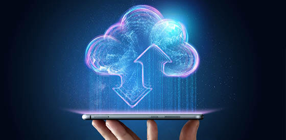 cloud above mobile phone