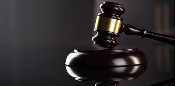 gavel with gold band