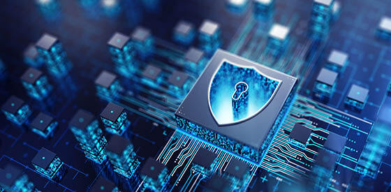 lock cyber security blue background